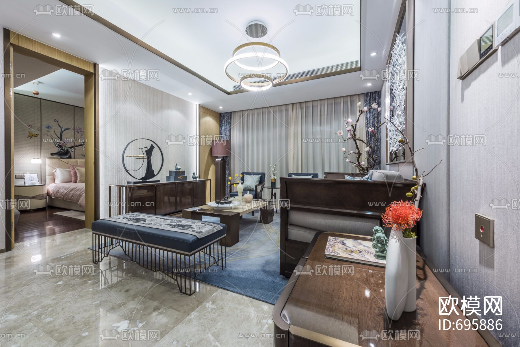 【达观设计 凌子达】上海珠江铂世·外滩界160户型下载（渲染图29）