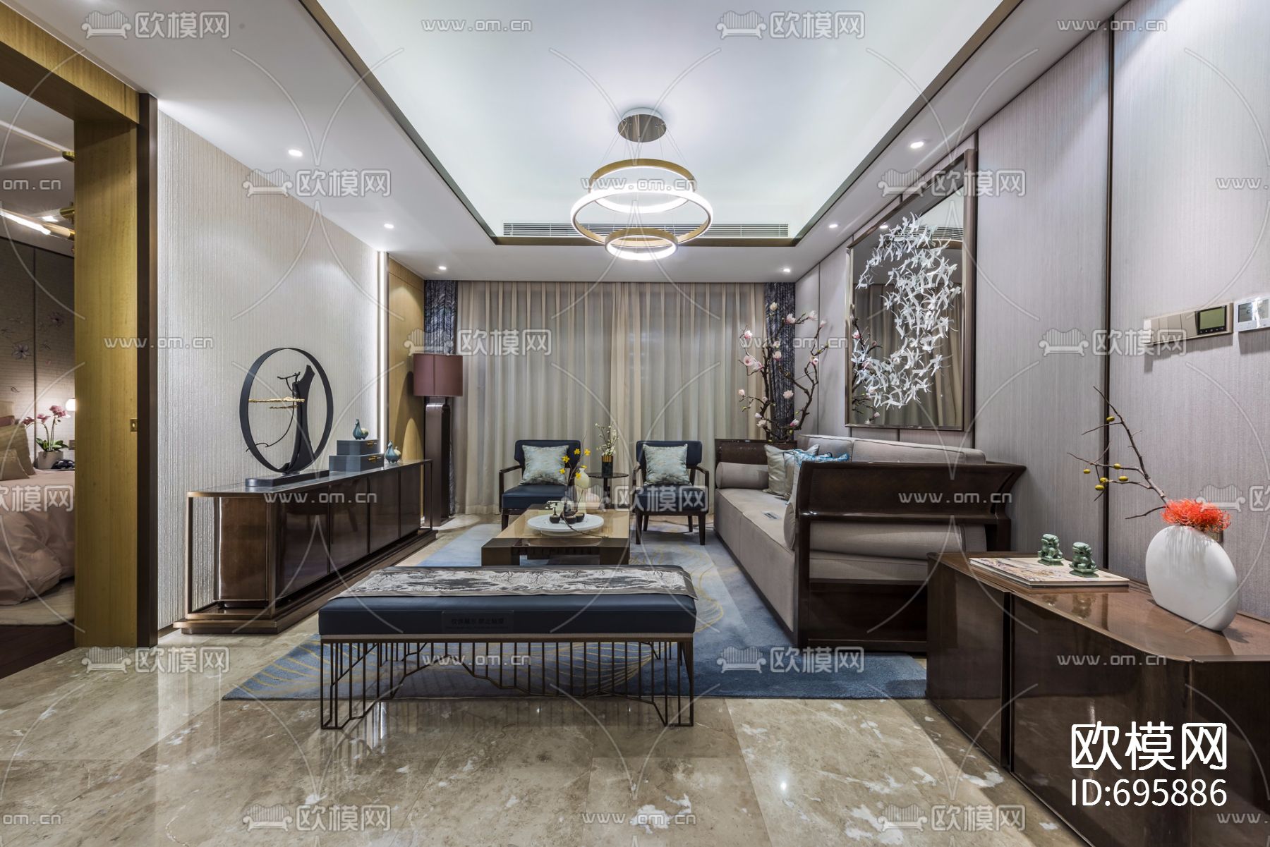 【达观设计 凌子达】上海珠江铂世·外滩界160户型下载（渲染图24）