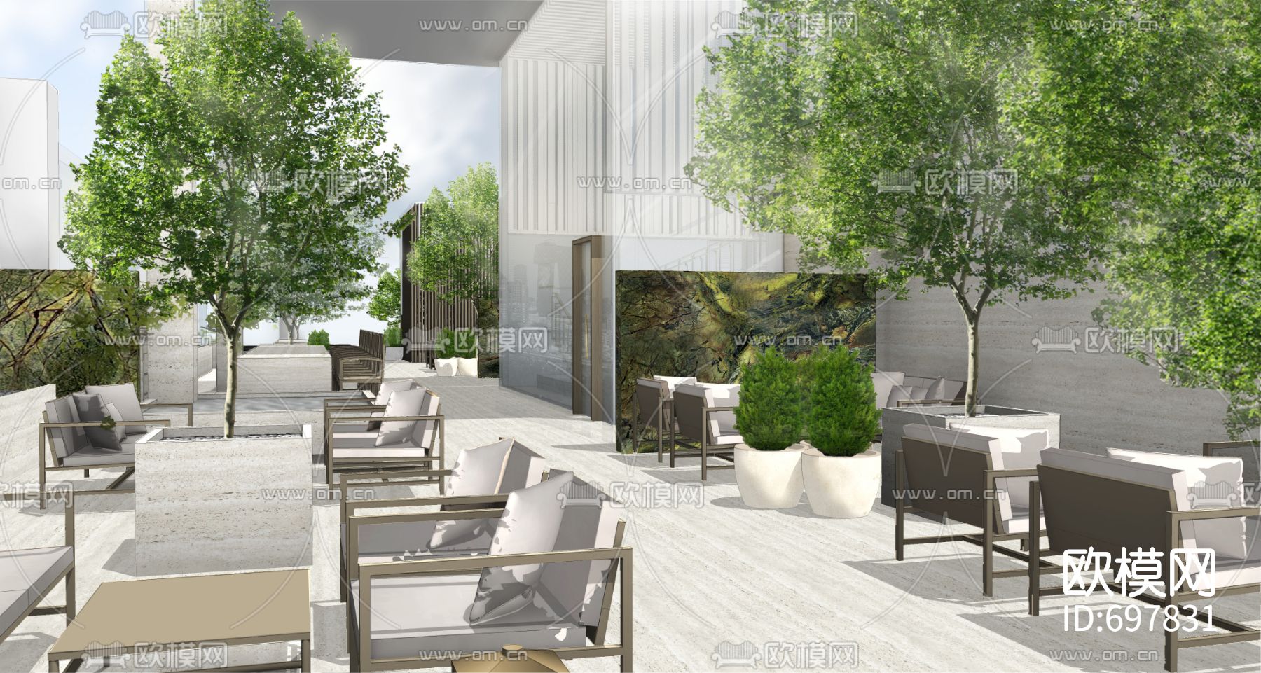 北京梵悦顶层会所cad施工图下载（渲染图8）