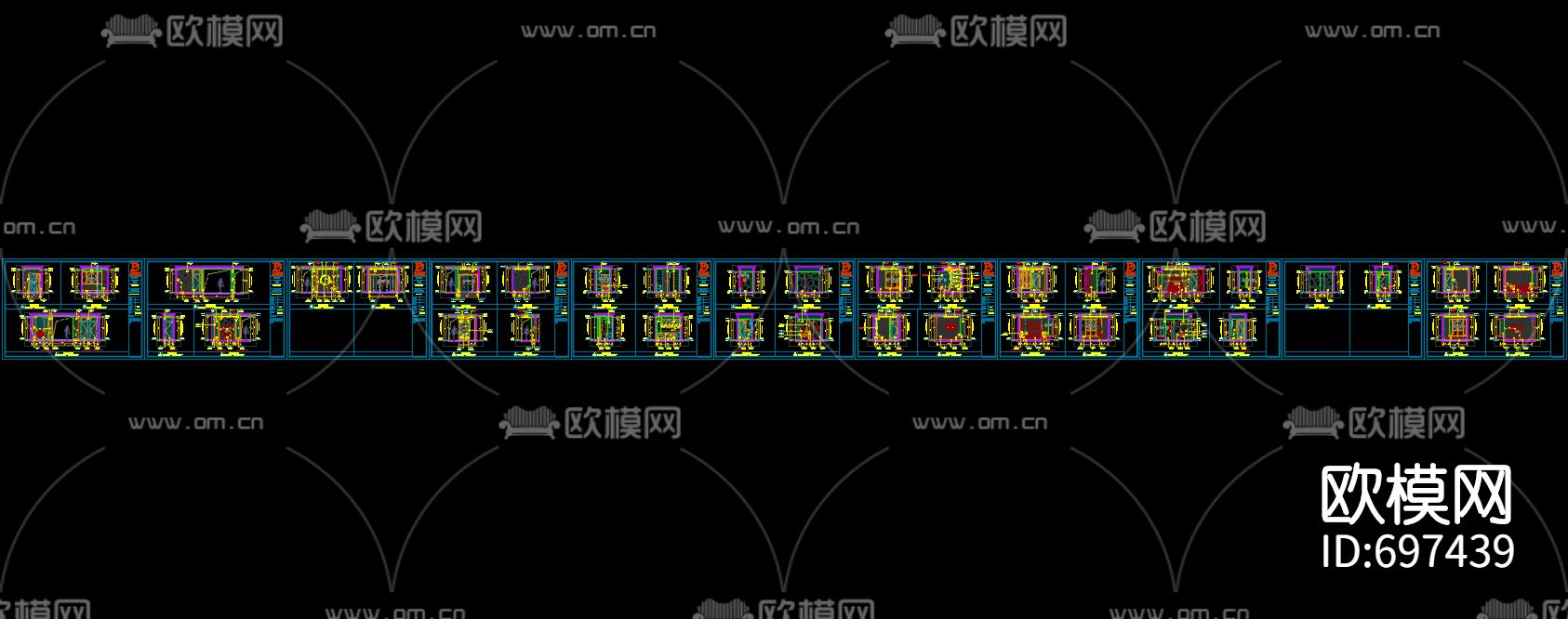 中式样板间cad施工图下载（渲染图2）