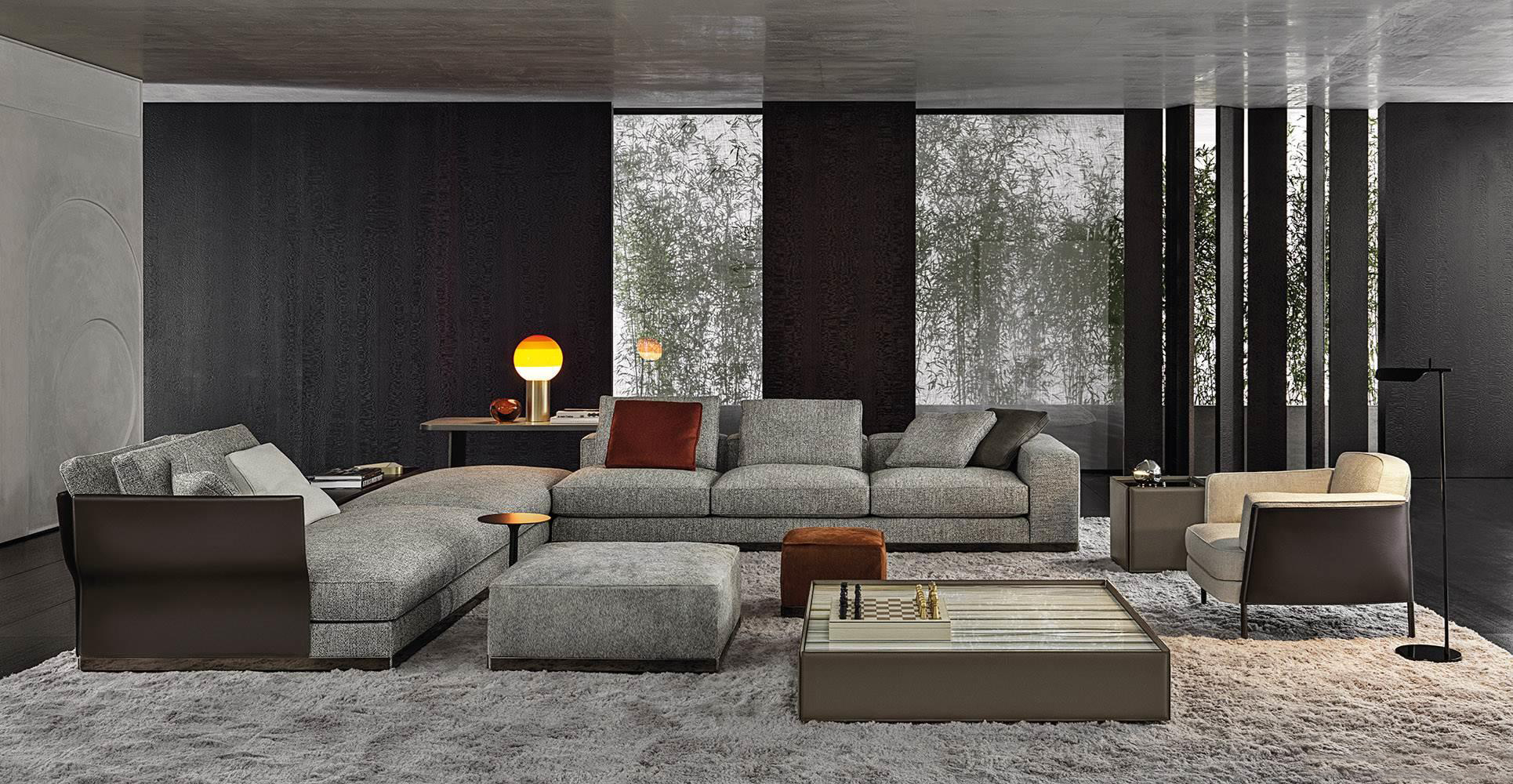 意大利minotti品牌 现代布艺转角沙发组合