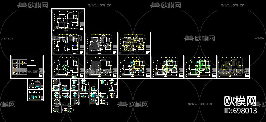 现代简约家装cad施工图下载（渲染图1）