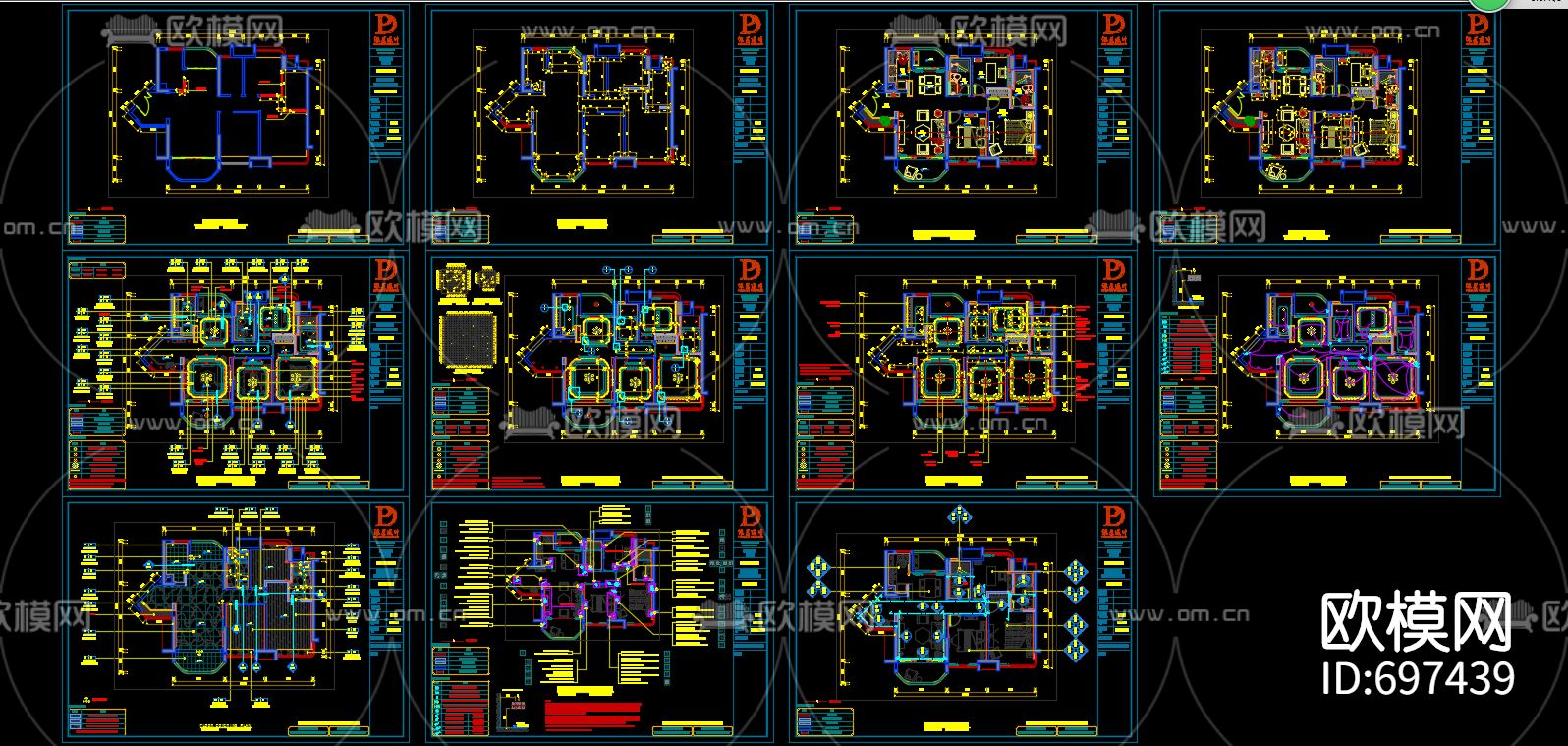 中式样板间cad施工图下载（渲染图1）