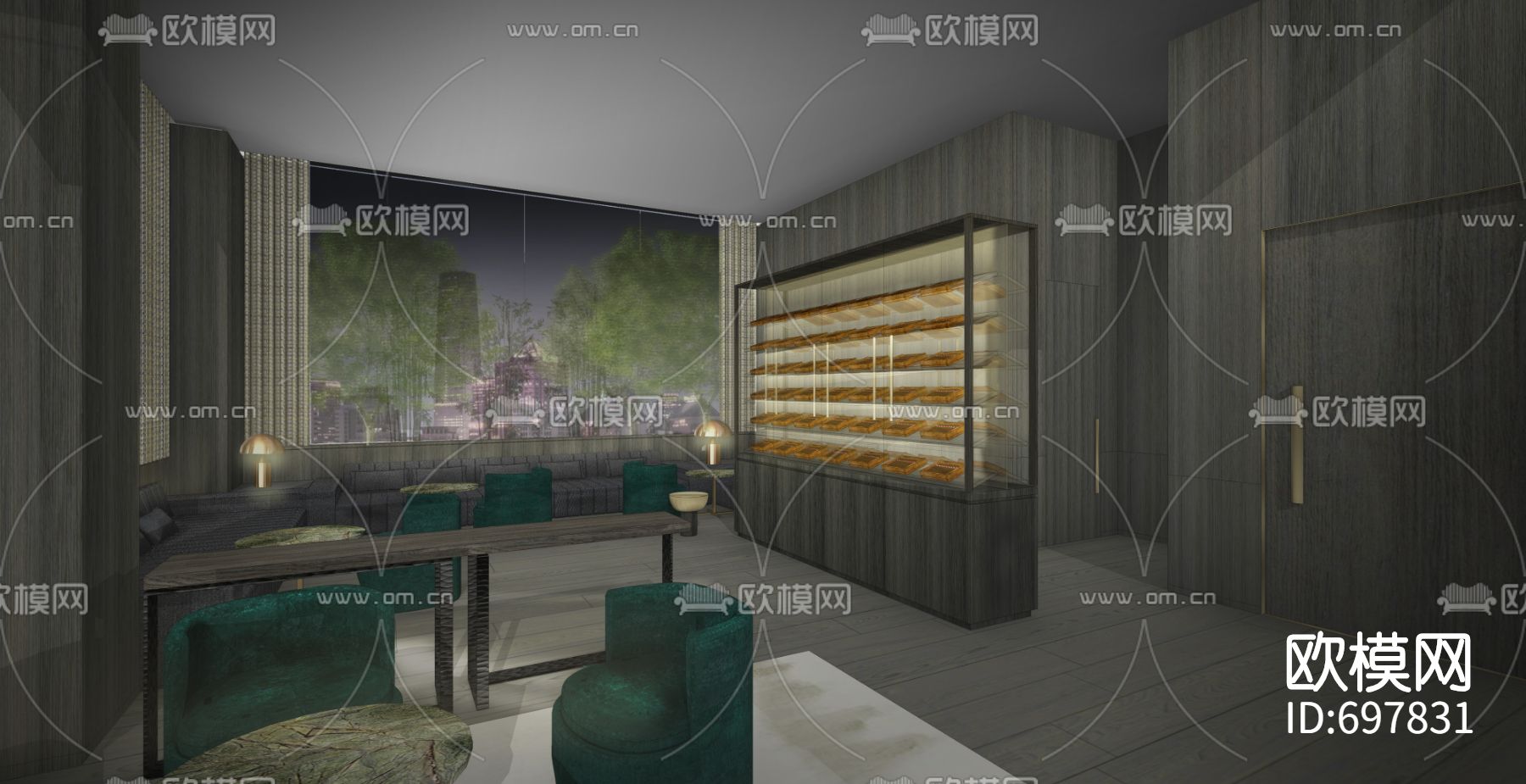 北京梵悦顶层会所cad施工图下载（渲染图2）