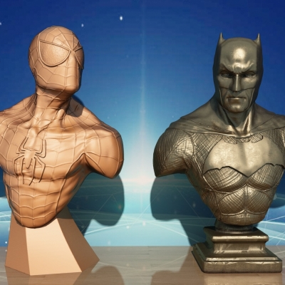 现代蝙蝠铜像雕塑3d模型