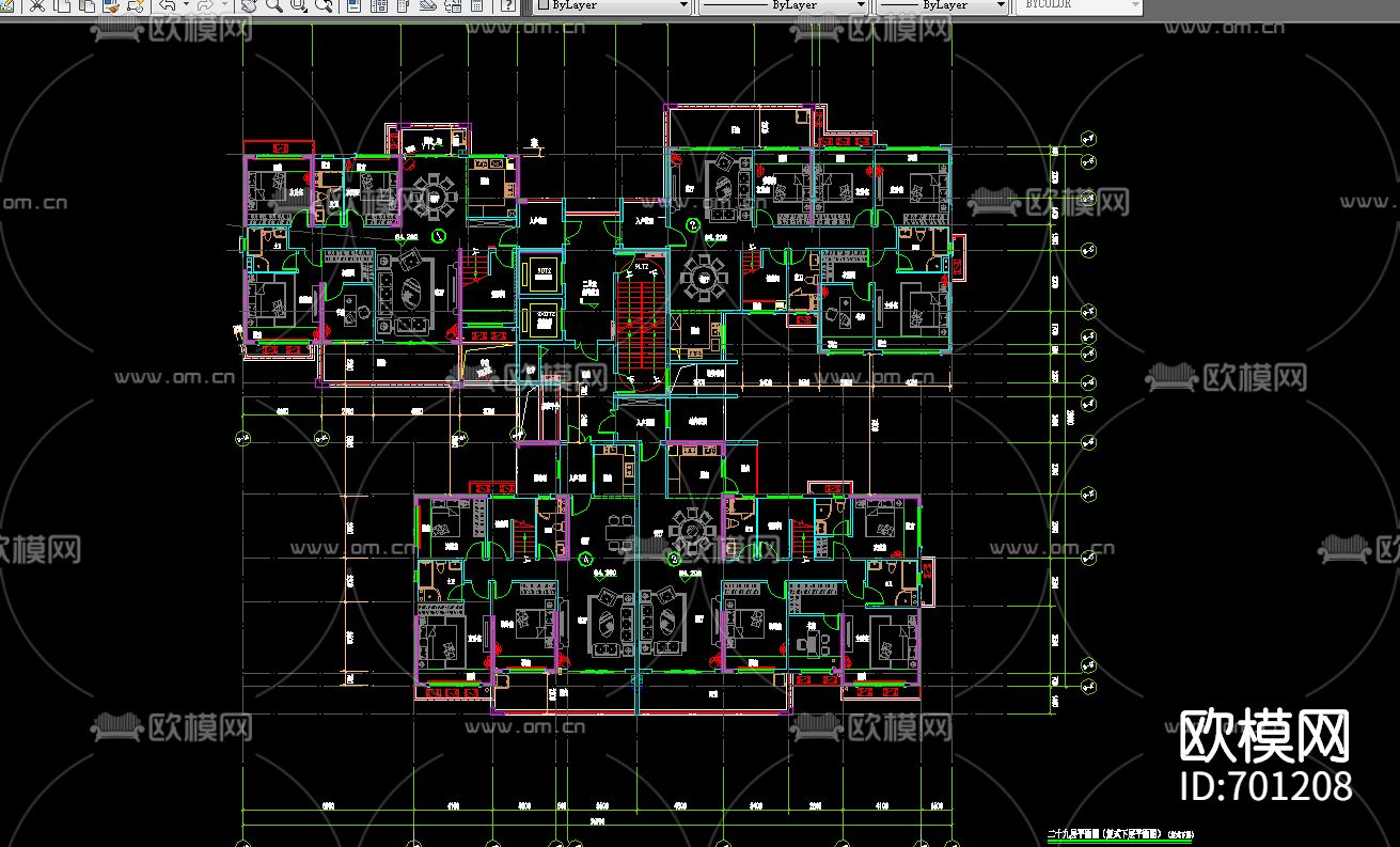 商品房建筑大楼CAD施工图下载（渲染图1）