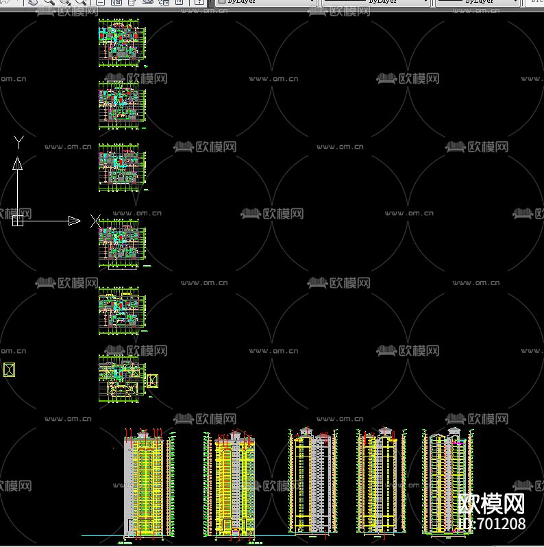 商品房建筑大楼CAD施工图下载（渲染图3）