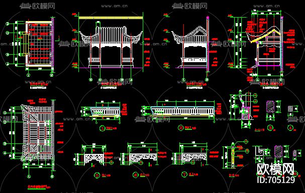 中式售楼部园林全套CAD施工图下载（渲染图4）