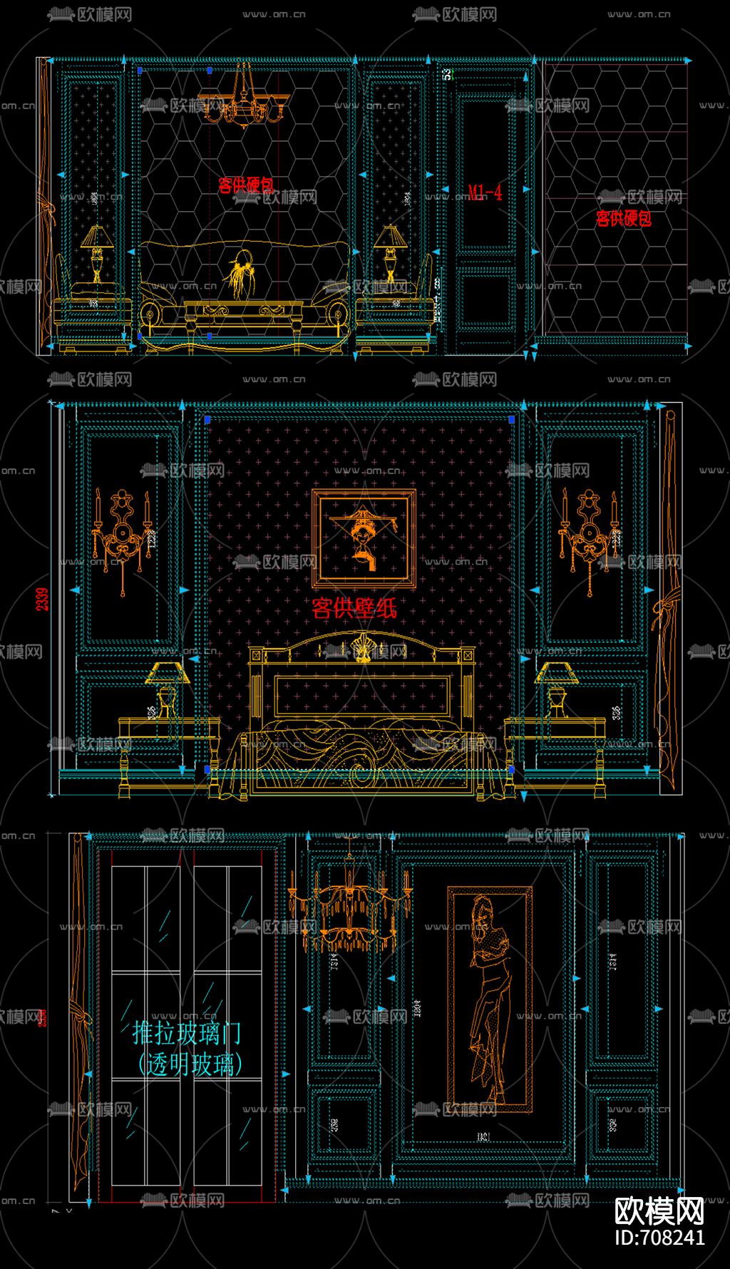 背景墙cad图库下载（渲染图6）