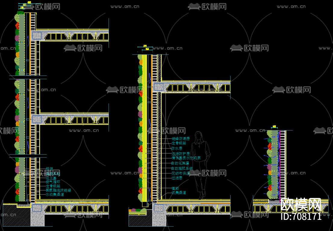 垂直绿化墙cad施工图