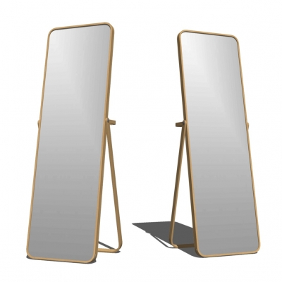  现代金属落地镜su模型 