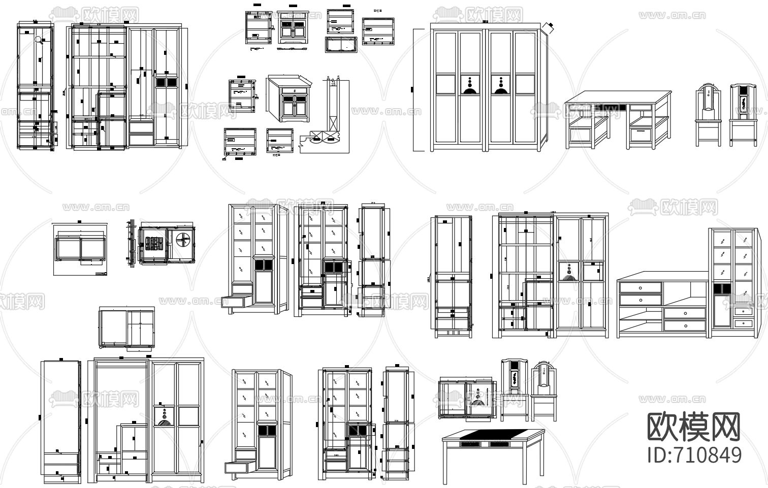 衣柜CAD图库下载（渲染图1）