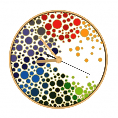  现代彩色挂钟su模型 