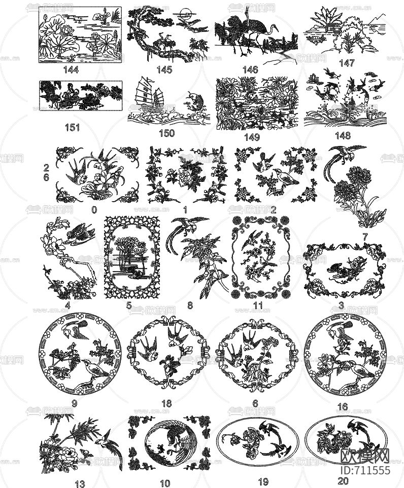 壁画CAD图库下载