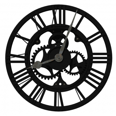  工业风金属齿轮挂钟su模型 