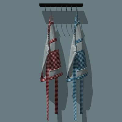  现代围裙su模型 