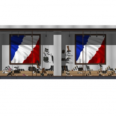  现代鞋子橱窗su模型 