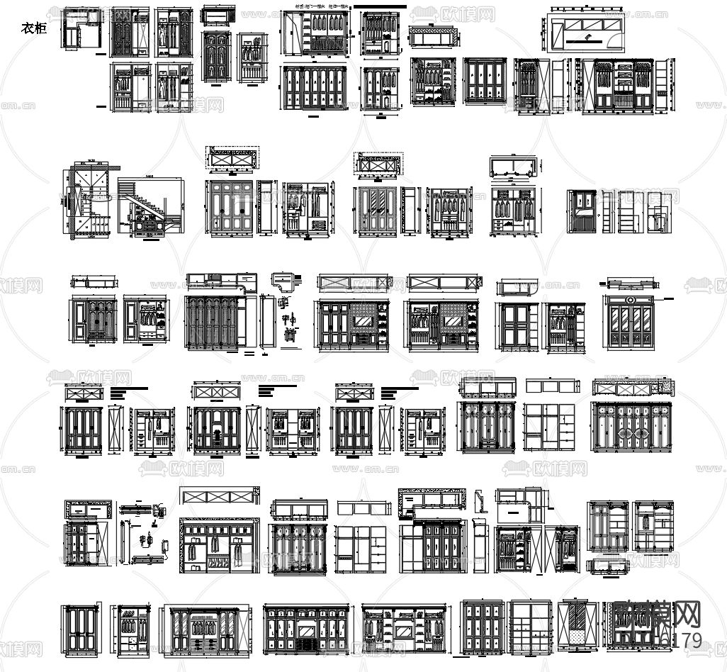 酒柜酒窖书柜鞋柜衣柜CAD图库下载（渲染图2）