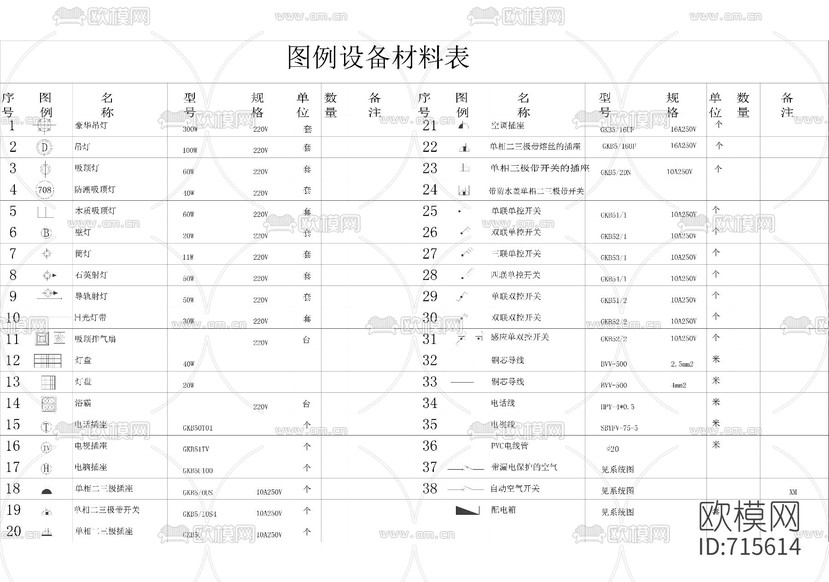 开关插座灯具图库下载(渲染图1)