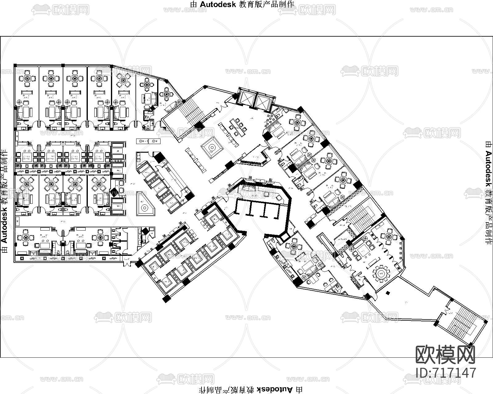 茶楼会所CAD施工图整体（附效果图）下载（渲染图7）