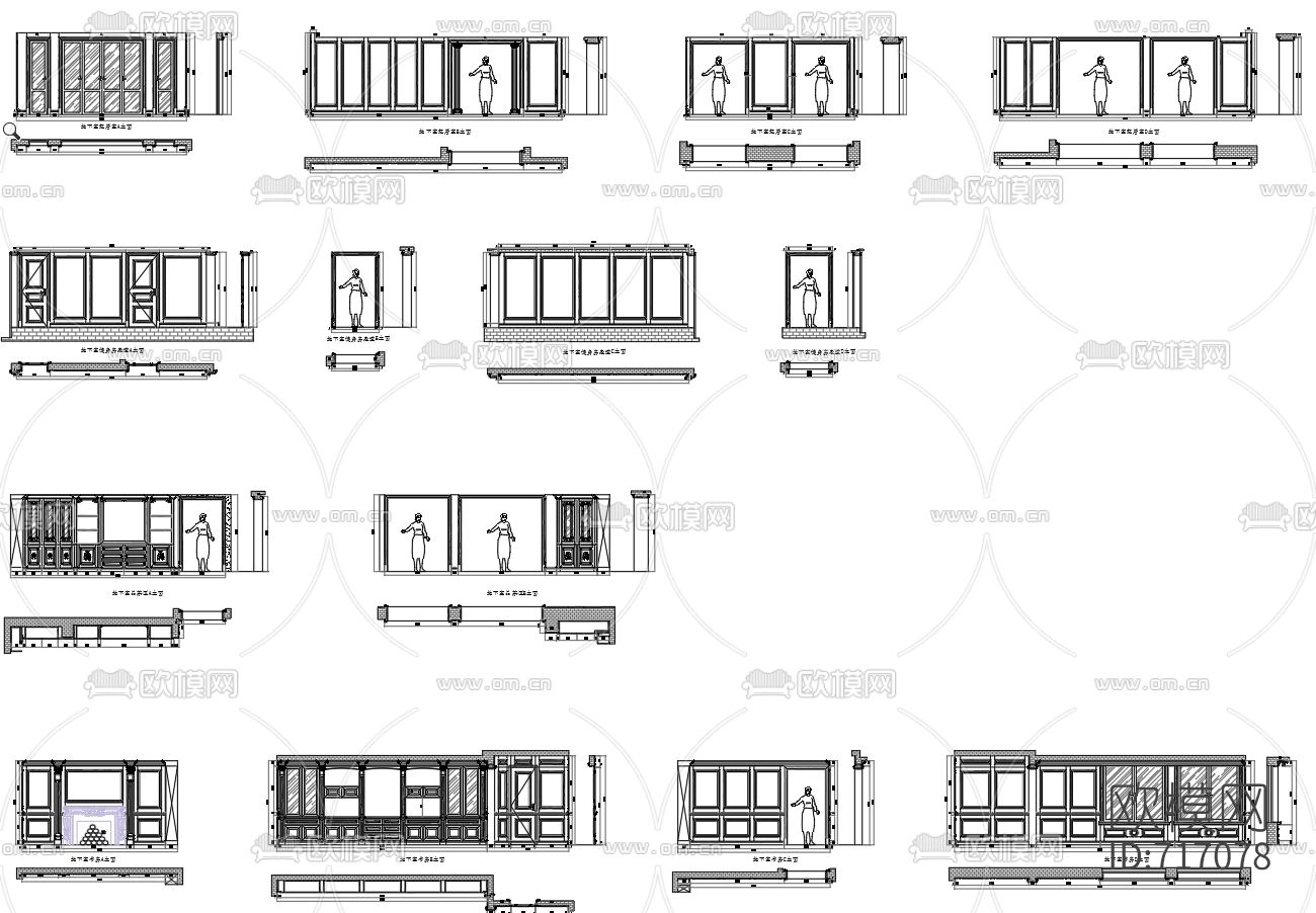 家具护墙板CAD图库下载（渲染图2）
