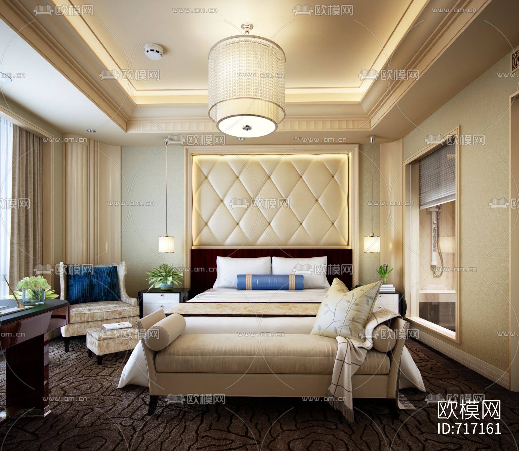 酒店客房CAD施工图下载（渲染图7）