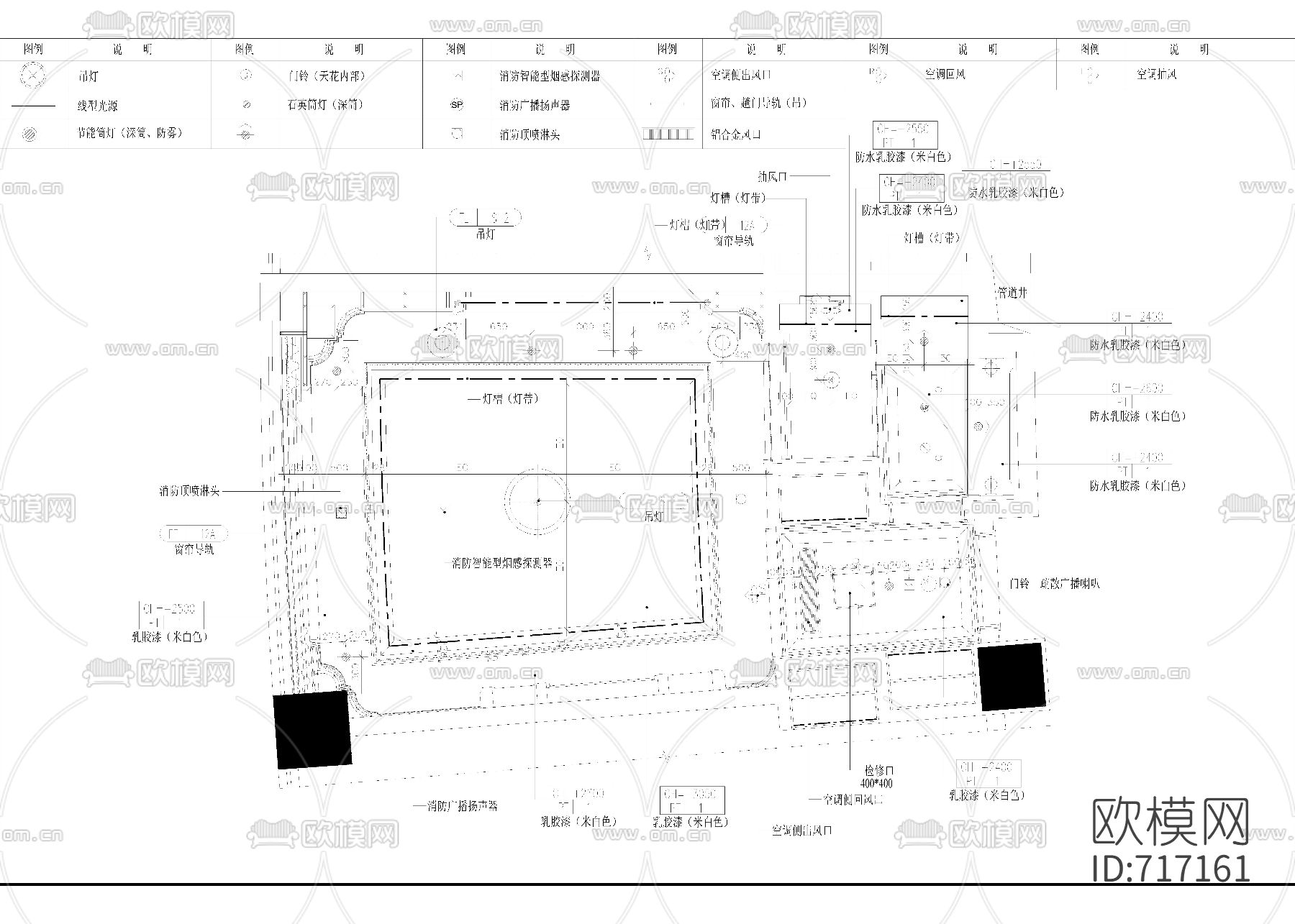 酒店客房CAD施工图下载（渲染图3）