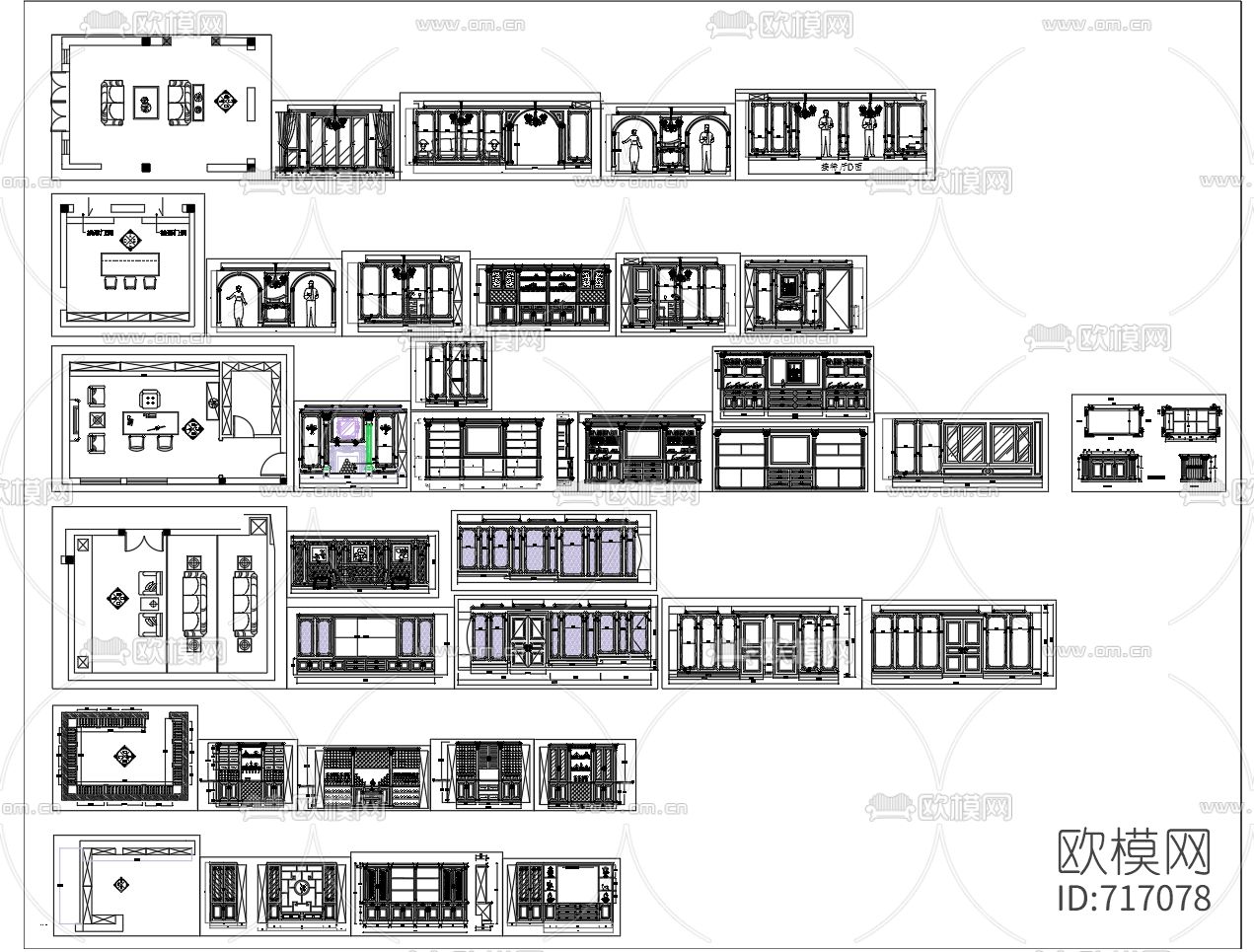 家具护墙板CAD图库下载（渲染图1）