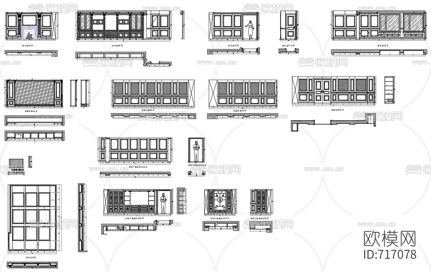 家具护墙板CAD图库下载（渲染图5）