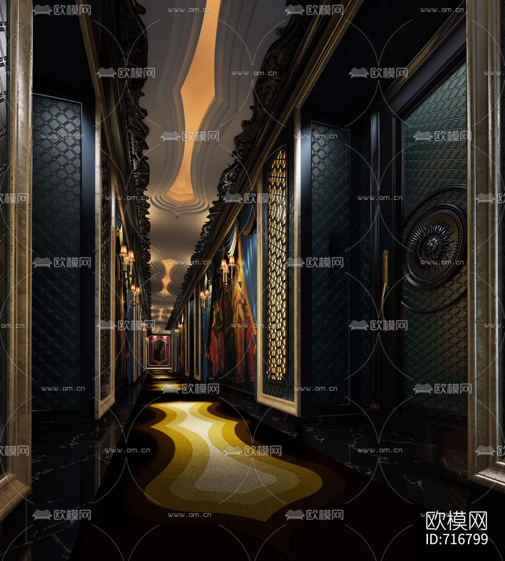 皇马浴都酒店CAD施工图下载（渲染图10）