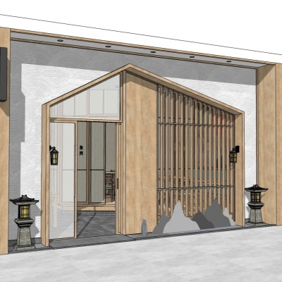  日式料理餐厅su模型 