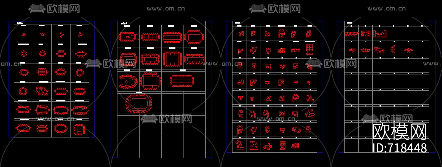 办公家具样式CAD图库下载