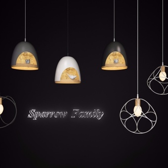 北欧线条鸟笼小吊灯