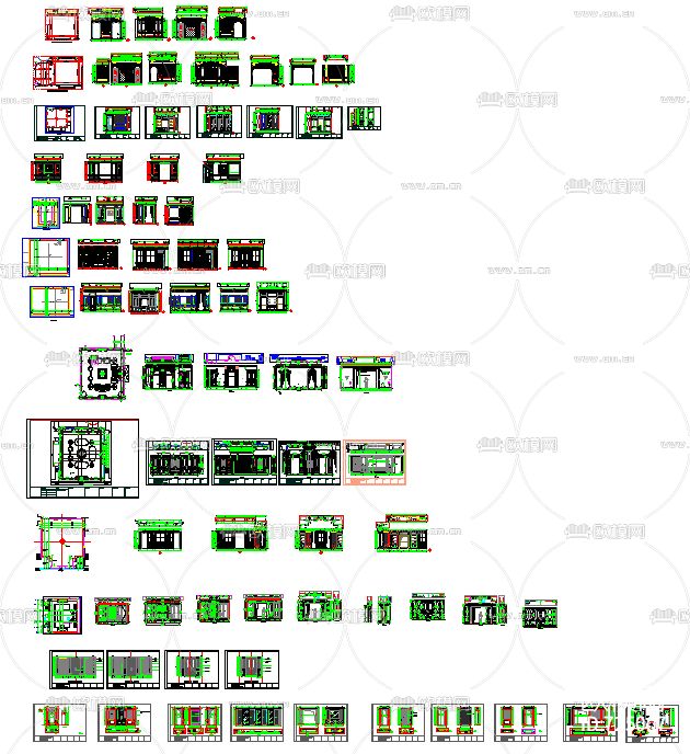 护墙板大全CAD图库下载（渲染图2）