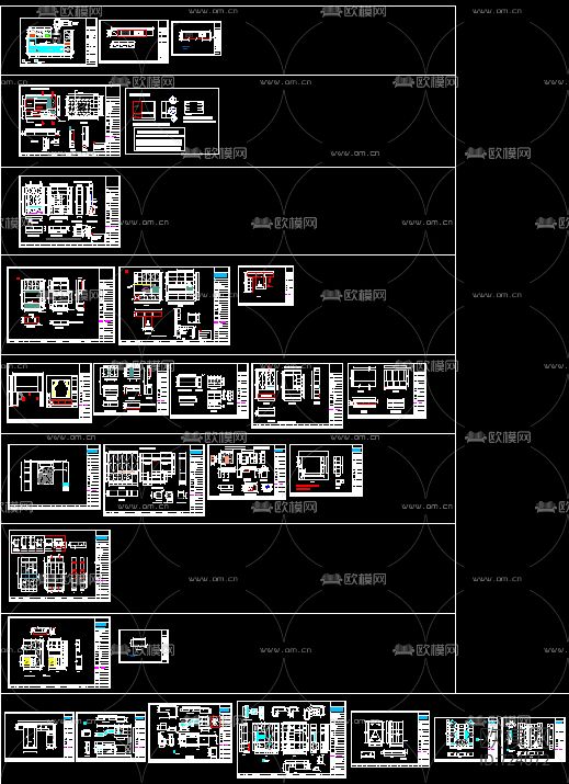 全屋家具CAD图库+效果图下载