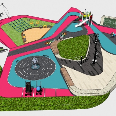  现代儿童活动区su模型 