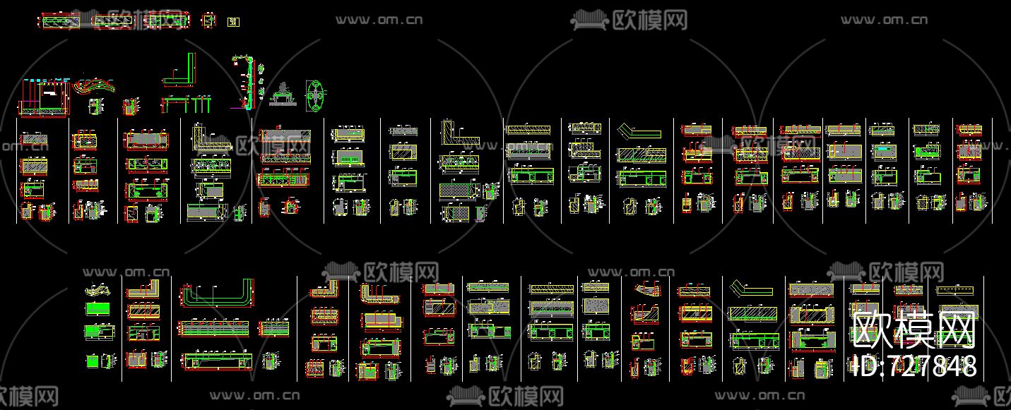 工装前台接待台CAD节点大样下载（渲染图1）