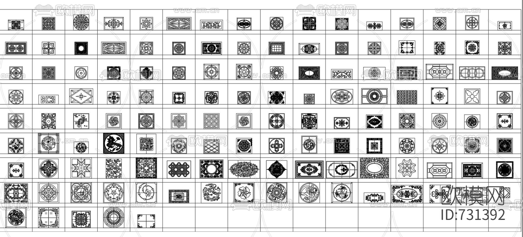 地面拼花CAD图库下载（渲染图3）