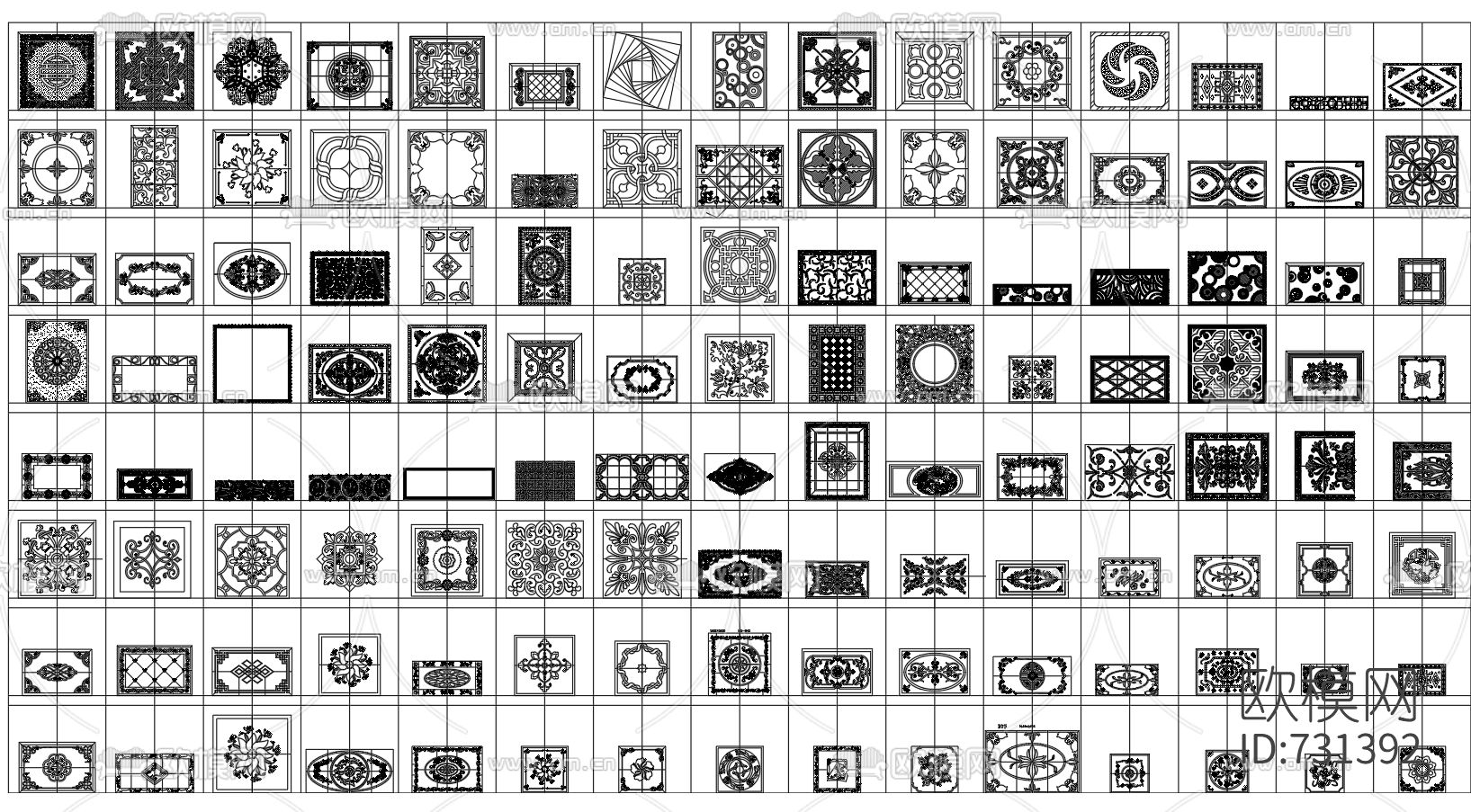 地面拼花CAD图库下载（渲染图1）