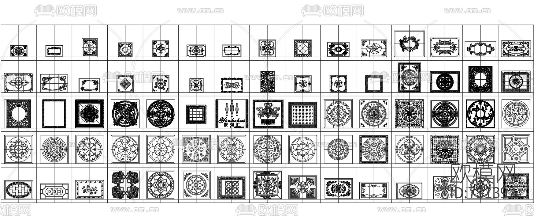 地面拼花CAD图库下载（渲染图2）