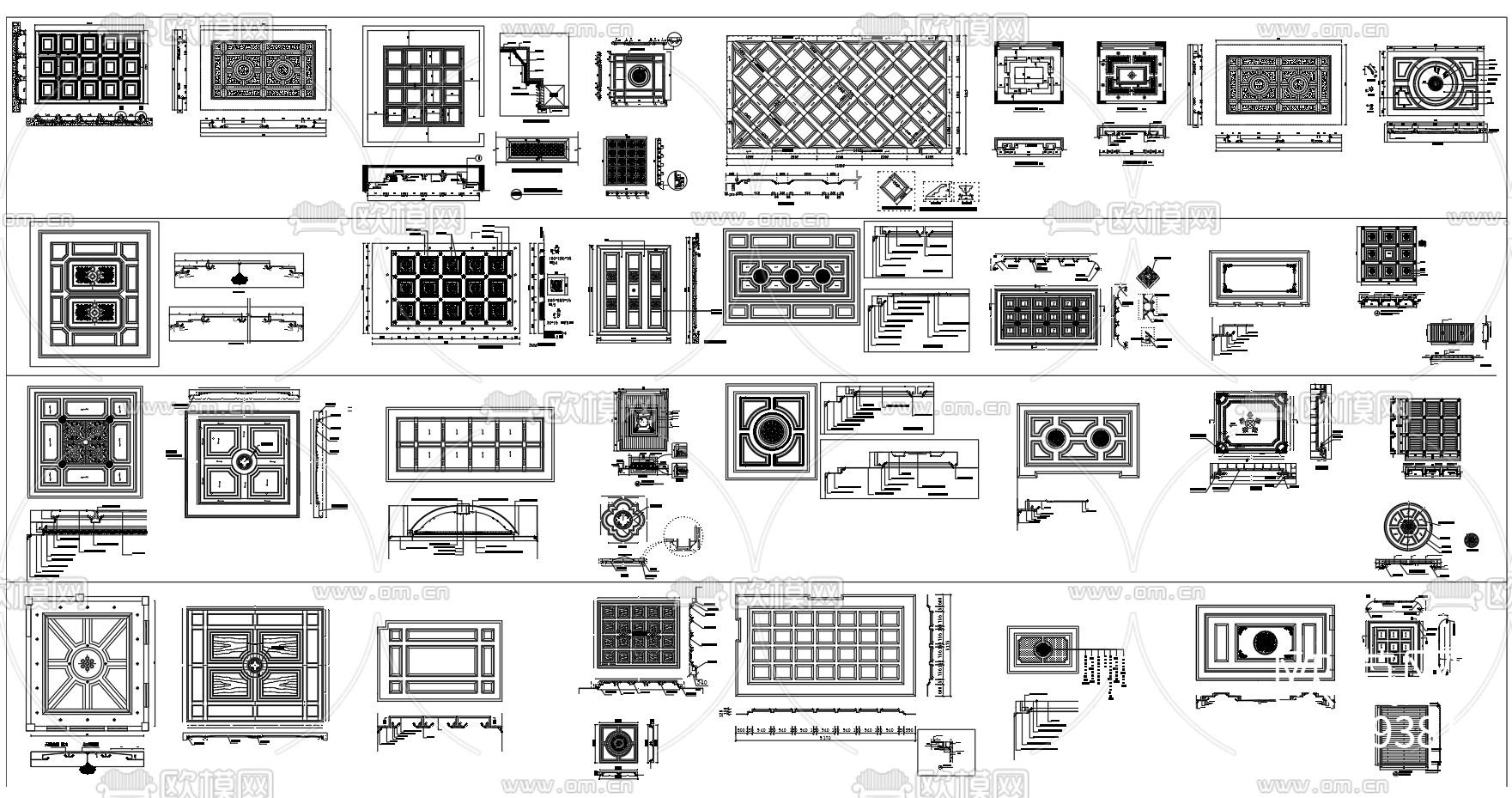 天花吊顶CAD图库下载（渲染图1）
