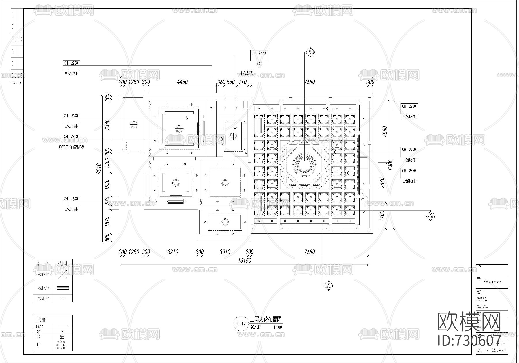 新中式家装平面CAD施工图下载（渲染图5）