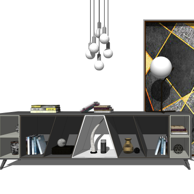 现代简约电视柜su模型