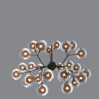 现代玻璃多头吊灯3d模型