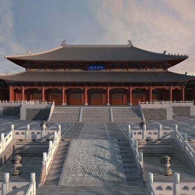 中式古建宫殿3d模型