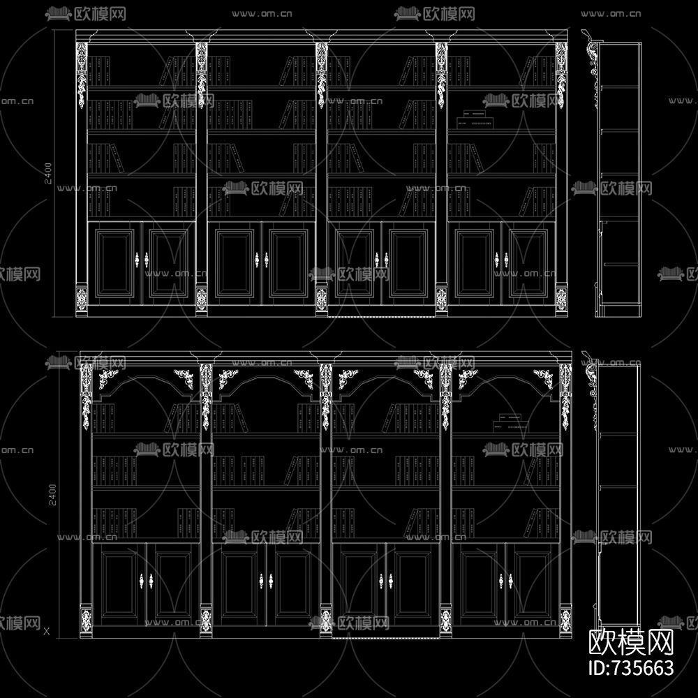 衣柜立面CAD图库下载（渲染图5）