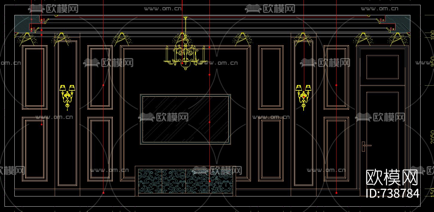 KTV大厅包房走道平立面CAD施工图下载（渲染图10）