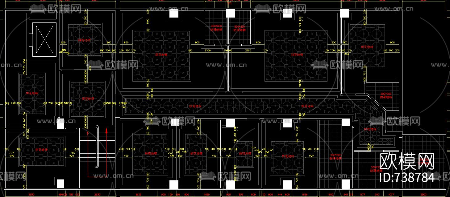 KTV大厅包房走道平立面CAD施工图下载（渲染图4）