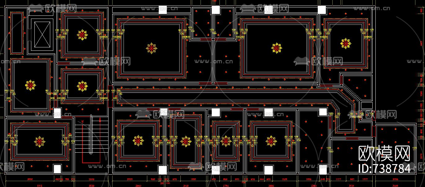 KTV大厅包房走道平立面CAD施工图下载（渲染图9）