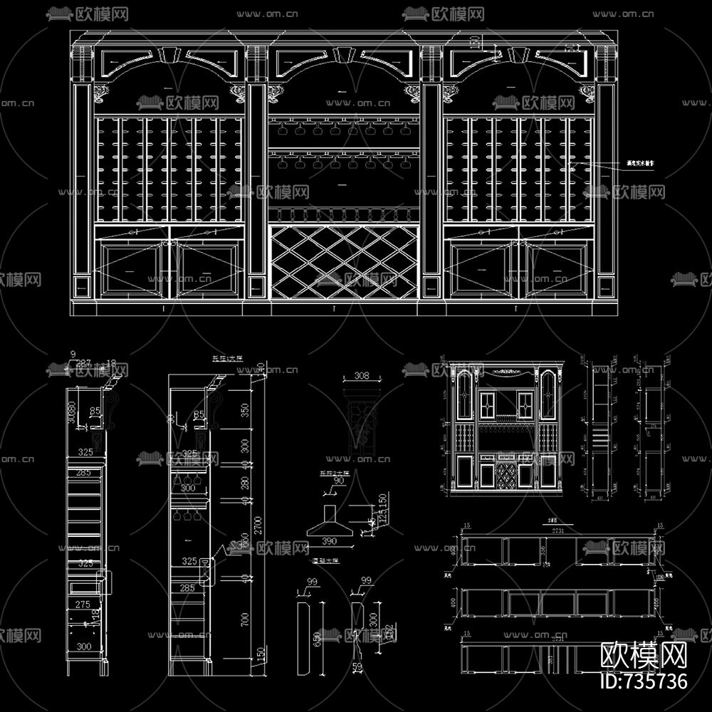 酒柜CAD立面图